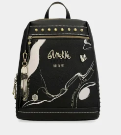 New Anekke Mochila Grande Negra Nature Shodo