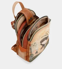 Store Anekke Mochila Triple Compartimento Peace & Love Camel