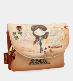 Store Anekke Monedero Con Solapa Peace & Love Camel