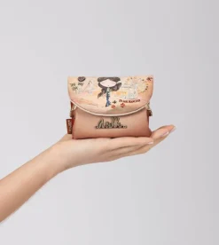 Store Anekke Monedero Con Solapa Peace & Love Camel