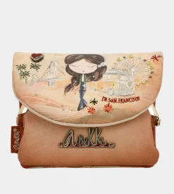 Store Anekke Monedero Con Solapa Peace & Love Camel