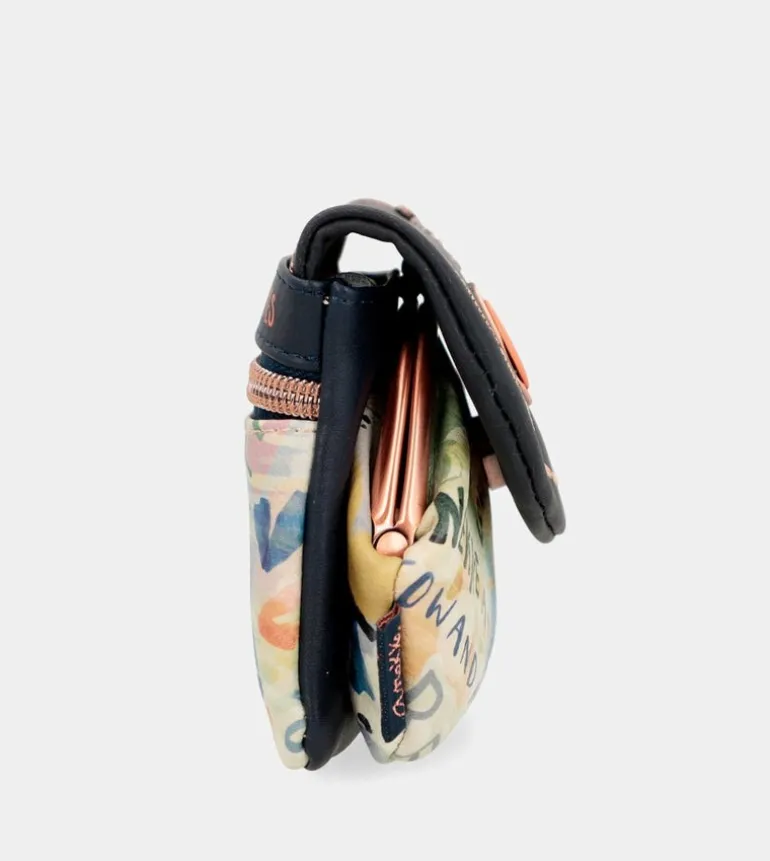 Clearance Anekke Monedero De Solapa Azul Marino Nature Pachamama
