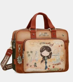 Outlet Anekke Portadocumentos Peace & Love Camel