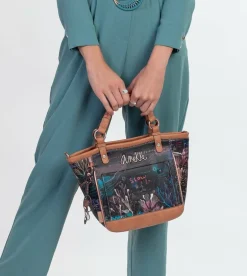 Best Sale Anekke Shopper Ovalada Negra Con Bandolera Coral