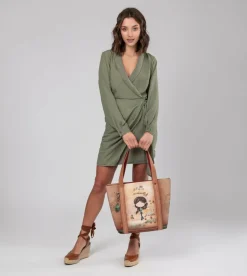 Discount Anekke Shopping Peace & Love Camel