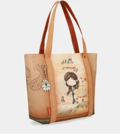 Discount Anekke Shopping Peace & Love Camel