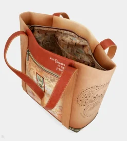 Discount Anekke Shopping Peace & Love Camel