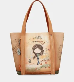 Discount Anekke Shopping Peace & Love Camel
