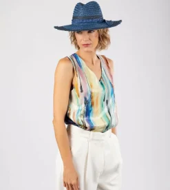 New Anekke Sombrero Rafia Bicolor