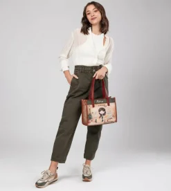 Best Sale Anekke Tote Peace & Love Camel